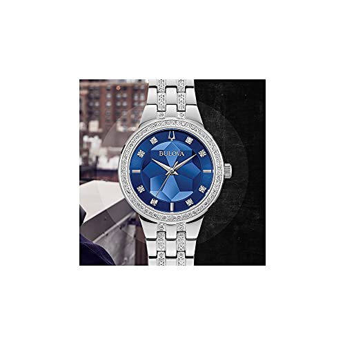 Bulova Crystal Quartz Ladies Watch, Stainless Steel , Silver-Tone (Model: 96L276)