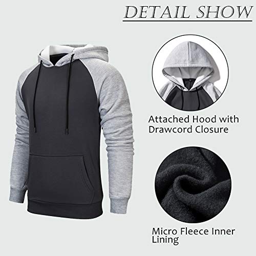 Model wearing a comfortable heather grey Men's Pullover Hoodie.