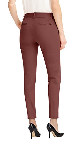 Womens Premium Stretch All Day Comfort Flat Front Trousers Pants PW31201T Clay 1