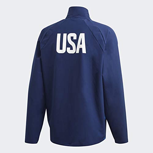 adidas Mens USA Volleyball Warm-Up Jacket Team Navy Blue/Glory Blue L/Tall