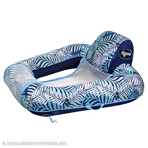 AQUA Zero Gravity Pool Chair Lounge, Inflatable Pool Chair, Adult Pool Float, Heavy Duty, Blue Fern