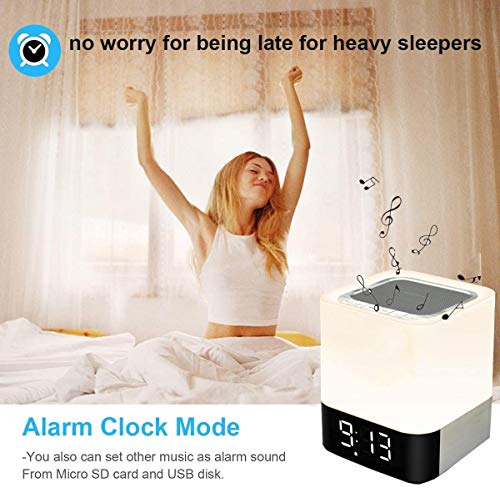 Gallstep Bluetooth Speaker with colorful bedside lamp and alarm clock