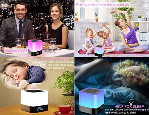 Gallstep Bluetooth Speaker with colorful bedside lamp and alarm clock