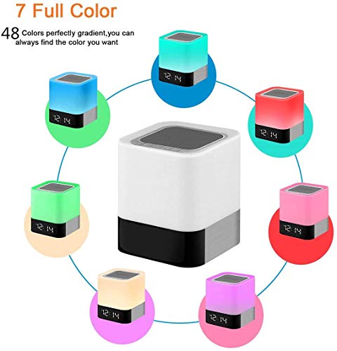 Gallstep Bluetooth Speaker with colorful bedside lamp and alarm clock