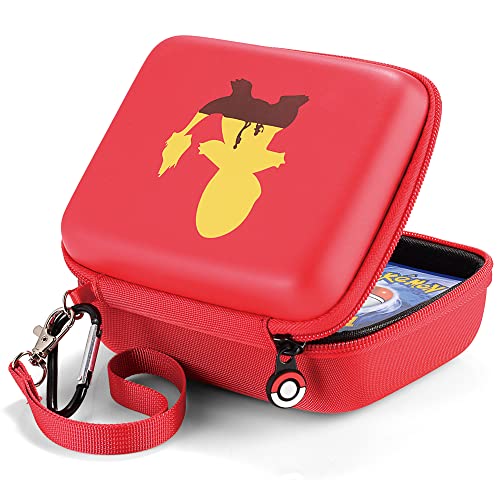 tombert Carrying case for PTCG Trading Cards, Gifts for Boys, Hard-Shell Storage Box fits Magic MTG Cards and PTCG, Holds 400+ Cards… (Red)