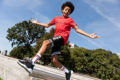 Champion Boys Heritage Short Sleeve Cotton Logo Tee Kids (Heritage Navy, Large)