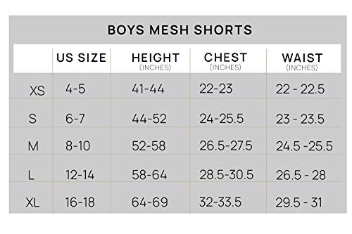 5 Pack: Big Boys Girls Youth Clothing Knit Mesh Active Athletic Performance Basketball Soccer Lacrosse Tennis Exercise Summer Gym Golf Running Teen Running Shorts Quick Dry Fit Knit-Set 7- L (12/14)