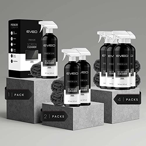Screen Cleaner Spray (16oz) - Large Screen Cleaner Bottle - TV Screen Cleaner, Computer Screen Cleaner, for Laptop, Phone, Ipad - Computer Cleaning kit Electronic Cleaner - Microfiber Cloth Included