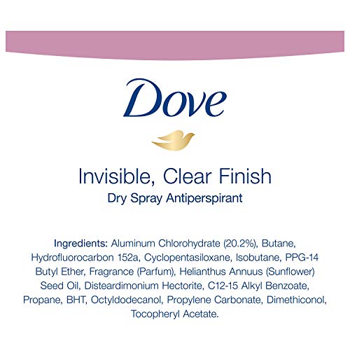 Dove Antiperspirant Deodorant Dry Spray No White Marks Clear Finish Invisible 48-Hour Sweat and Odor Protecting Deodorant for Women 3.8 oz 3 Count