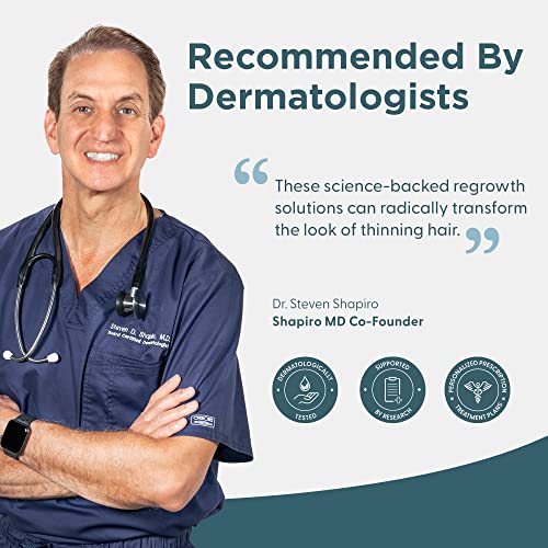 Men’s Regrowth Kit Plus: Shampoo, Conditioner, 5% Minoxidil, Leave-In Foam. Complete Anti Hair Loss and Thinning Hair Solution for Men, 1 Month Supply