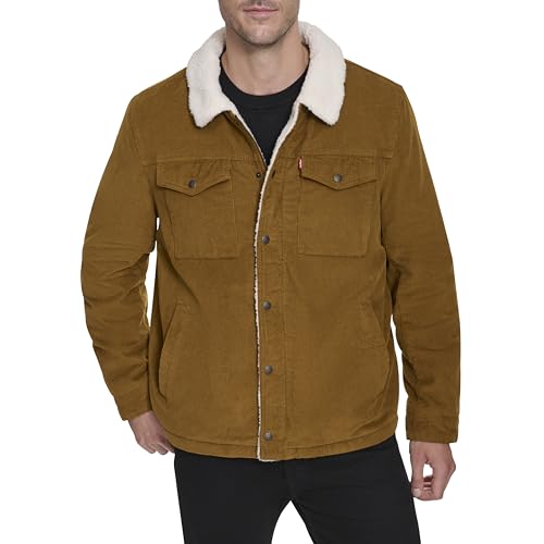 Levi's Men's Corduroy Sherpa Trucker Jacket, Brown, X-Small