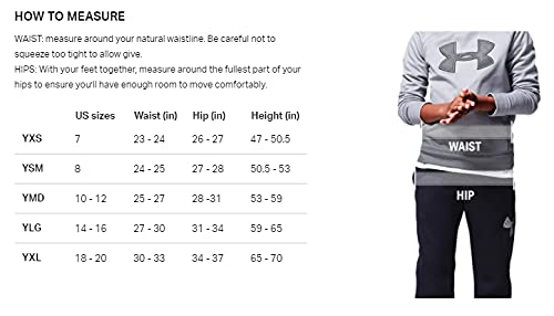 Under Armour boys Brawler 2.0 Pants , Black (001)/White , Youth Medium