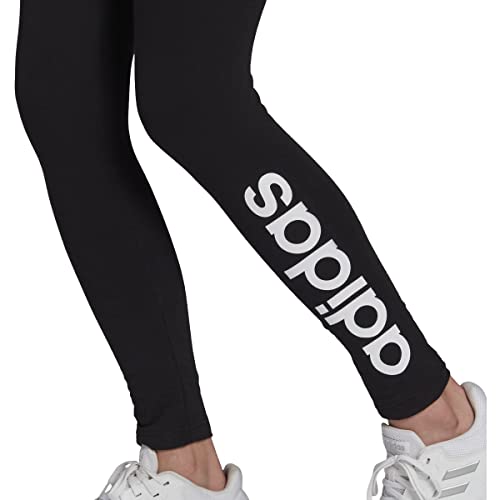 adidas womens Linear Leggings Black/White Medium