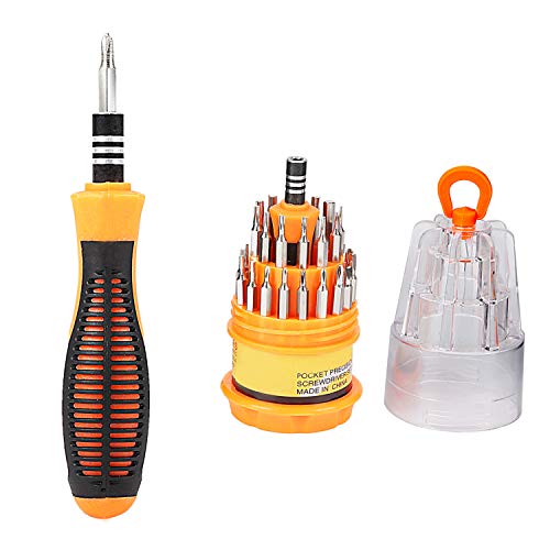 Harita Small Screwdriver Set Magnetic, 31 in 1 Mini Repair Tool Kit for iPhone, iPad, Computer, Laptop, Watch, Glasses, PC, Camera, Electronic, Non-Slip Handle