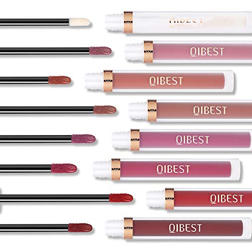 7Pcs Matte Liquid Lipstick + 1Pcs Lip Plumper Makeup Set Kit, Long Lasting Waterproof Velvet Lip Gloss Set, Pigmented Lip Makeup Gift Sets for Girls and Women