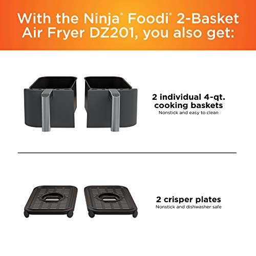 Close-up Ninja DZ201 Foodi Air Fryer with transparent Background