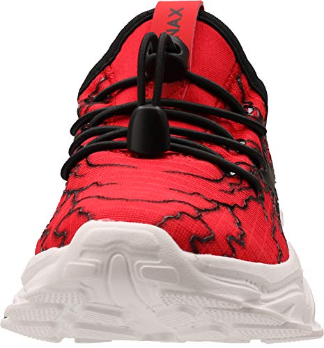 BRONAX Little Boys Slip On Sneakers Size 10 Zapatos de Niños Shoes Tennis Running Athletic No Lace Gym Running Tennis Sneaker for Little Kids Red