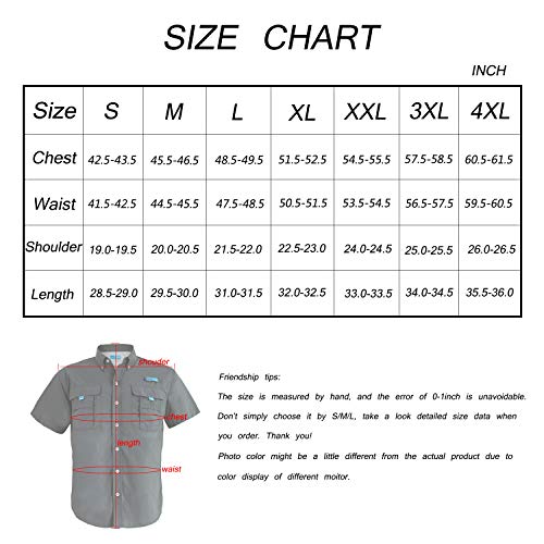 Tuna Men's UV UPF 50+ Sun Protection Soild Anti-Static Waterproof Breathable Fast Dry SPF Hiking Fishing Short Sleeve Shirts (8# L Spring)