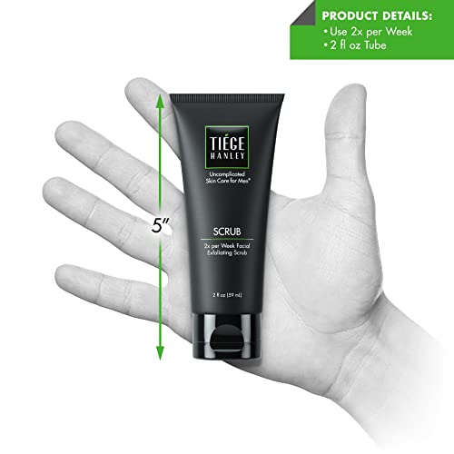 Tiege Hanley Exfoliating Scrub for Men (SCRUB) | Face Wash that Removes Dead Skin Cells | Helps Renew, Soothe & Repair | Exfoliate & Use Twice Weekly | For Dry or Sensitive Skin | Non Scented | 2 Ounces