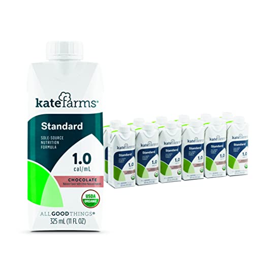 KATE FARMS Organic Vegan Plant Based 1.4 Sole-Source Nutrition Shake, Vanilla Flavor, 20g of protein, 28 Vitamins and Minerals, High Calorie Meal Replacement Drink, Protein Shake, Gluten Free and Non-GMO, 11 Fl oz (Pack of 12)