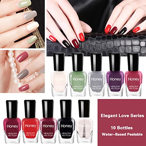 Tophany Non Toxic Nail Polish Set, Easy Peel Off and Fast Dry Nail Polish Set for Pack, Eco Friendly and Organic Water Based Nail Polish for Women,Teens(20 Bottles)