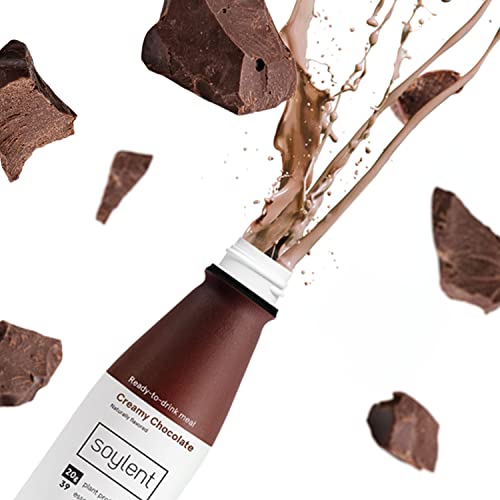 Soylent Plant Based Creamy Chocolate Meal Replacement Shake, Contains 20g Complete Vegan Protein, Ready-to-Drink, 14oz, 12 Pack