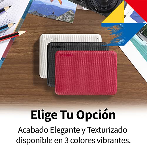 Toshiba Canvio Advance 2TB Portable External Hard Drive USB 3.0, Red - HDTCA20XR3AA