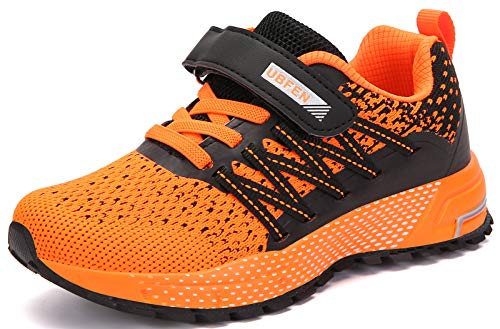 KUBUA Kids Sneakers for Boys Girls Running Tennis Shoes Lightweight Breathable Sport Athletic A Red