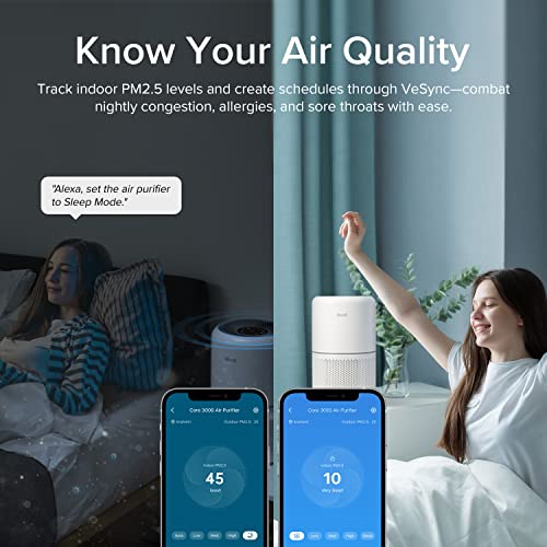 Air Purifiers for Home Bedroom H13 True HEPA Filter for Large Room, Sleep, Quiet Cleaner for Dust, Allergies, Pets, Smoke, White Noise, Smart WiFi, Auto Mode, 300S By LEVOIT 