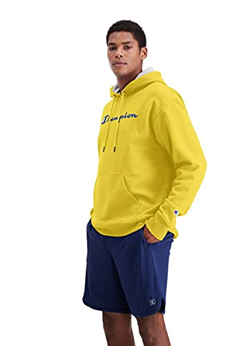 Champion mens Powerblend Fleece Pullover Hoodie, Classic Script Logo Shirt, Butterscotch Bliss-y07718, Small US