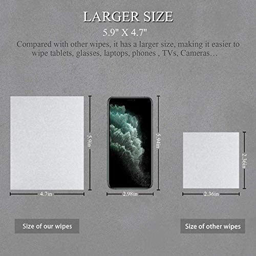 Monitor Wipes, Pre-Moistened Computer Screen Wipes for Electronics, Computer Monitor Cleaning Wipes for Eyeglasses, Tablets, Camera Lenses, Laptop, Screen Cleaner Wipes for Phones, TV, LCD