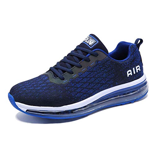 Axcone Mens Gym Walking Tennis Racquet Ultra Sports Shoes Fitness Casual Footwear Breathable Footwear Outdoor Trainer Running Jogging Sneakers (8998 Blue Size 9.5)