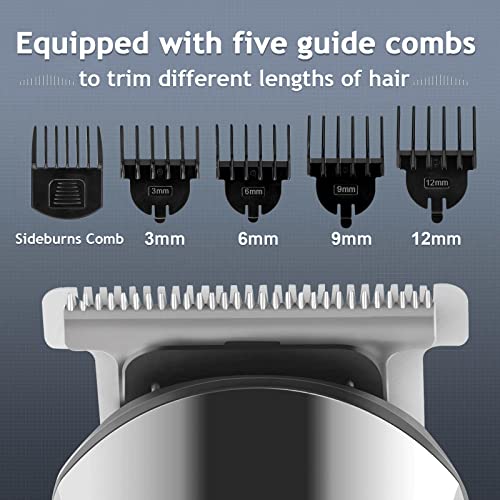 Ufree Beard Trimmer for Men, Waterproof Electric Nose Hair Trimmer Mustache Trimmer Body Shaver Grooming Kit, Cordless Hair Clippers, USB Rechargeable and LED Display, Gift for Men Husband Father