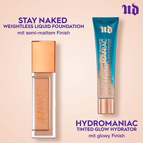 Urban Decay Hydromaniac Tinted Moisturizer - 24HR Hydrating & Glowy Medium Coverage Foundation - With Kombucha Filtrate + Marula Oil - Lightweight, Dewy Skin Finish – 30 Light Neutral, 1.1 Oz