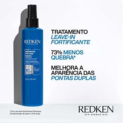 Redken Extreme Anti-Snap Anti-Breakage Leave-In Treatment | for Distressed Hair | Fortifies & Helps Reduce Breakage | Infused with Proteins | 8.5 Fl. Oz.