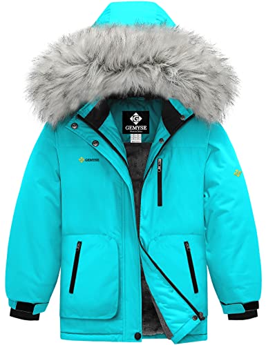 Amazon Essentials Girls' Heavyweight Hooded Puffer Jacket, Light Mauve, Medium
