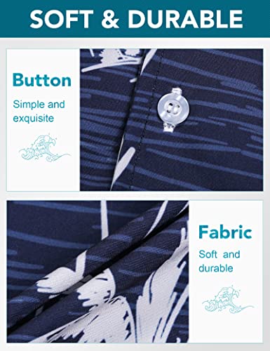 BOJIN Men's Hawaiian Shirts Short Sleeve Tropical Beach Casual Button Down Shirts BJ056 1X
