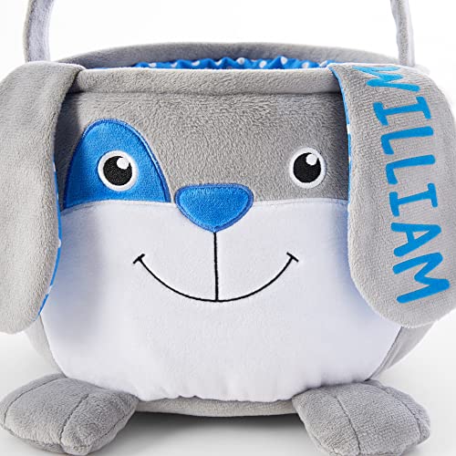 Let's Make Memories Personalized Furry Critter Easter Basket for Kids - Blue Bunny