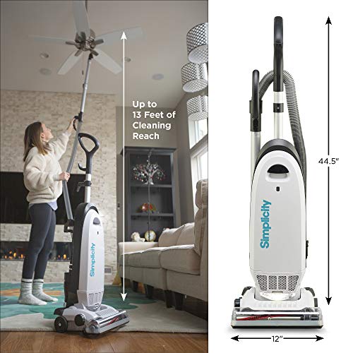 Allergy Upright Vacuum for Carpet and Hardwood by Simplicity, Multi Surface Vacuum Cleaner with Certified HEPA Filter and Bag, S20EZM