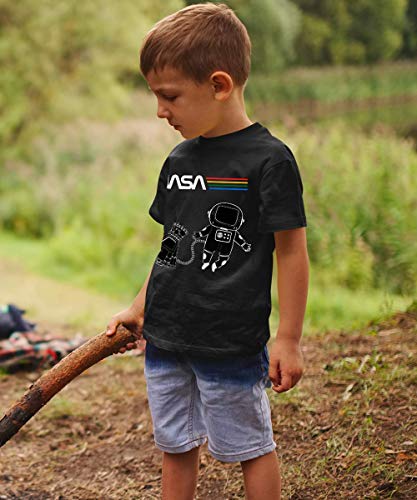 BROOKLYN VERTICAL 4-Pack Toddler NASA Print Outer Space Rocket Ship Short Sleeve T-Shirt | Soft Cotton Sizes 2T-4T (Combo A, 2T)