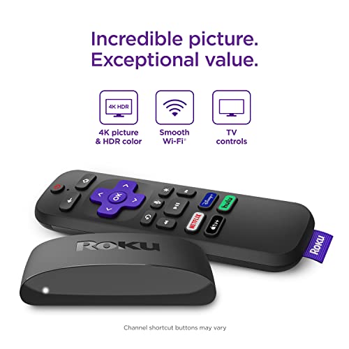 Roku Express 4K+ 2021 | Streaming Media Player HD/4K/HDR with Smooth Wireless Streaming and Roku Voice Remote with TV Controls, Includes Premium HDMI® Cable