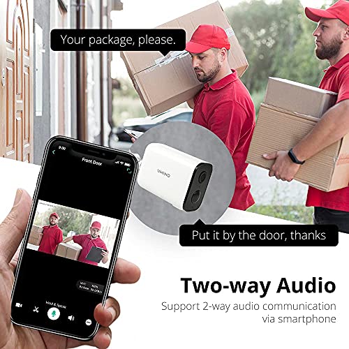 UMINO Security Camera Outdoor,1080P FHD Wireless Rechargeable Battery Camera for Home Security,PIR Motion Detection, Siren Alarm,2 Way Audio,Night Vision,Waterproof