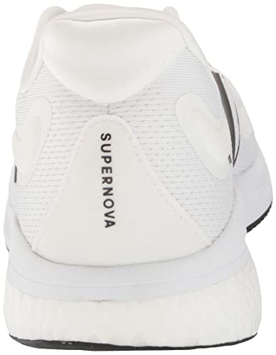 adidas Men's Supernova + Running Shoe, White/Core Black/Dash Grey, 4