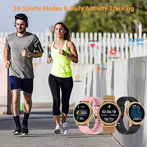 CanMixs Smart Watch for Android Phones ios, Fitness Tracker Digital Watch with Heart Rate Blood Oxygen Sleep Monitor IP68 Waterproof Smart Watch for Women Men Smartwatch 46mm Compatible iPhone Samsung