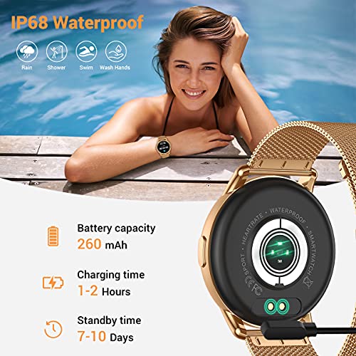 CanMixs Smart Watch for Android Phones ios, Fitness Tracker Digital Watch with Heart Rate Blood Oxygen Sleep Monitor IP68 Waterproof Smart Watch for Women Men Smartwatch 46mm Compatible iPhone Samsung