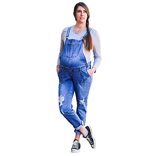 Mothera Maternity Overalls for Pregnant Women | Cotton Overalls with Zipper Adjustment for Pregnancy and Postpartum | S