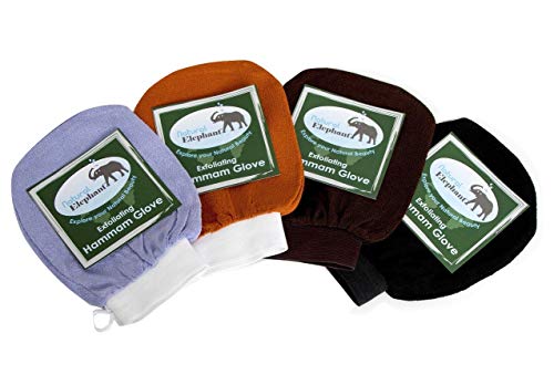 Natural Elephant Exfoliating Hammam Glove - Face and Body Exfoliator Mitt (Lovely Lilac)