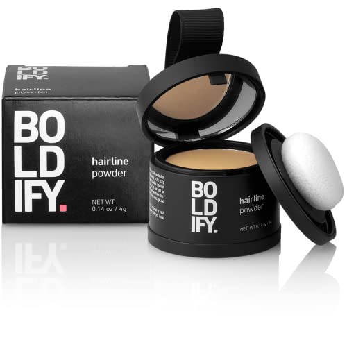 Hairline Powder Instantly Conceals Hair Loss, Root Touch Up Hair Powder, Hair Toppers for Women & Men, Hair Fibers for Thinning Hair, Root Cover Up, Stain-Proof 48 Hour Formula From BOLDIFY 