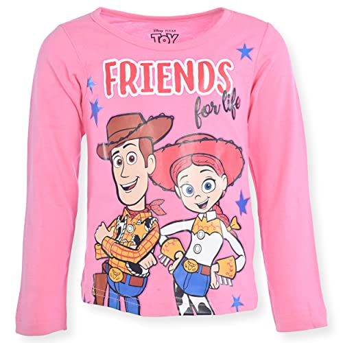 Disney Girl's 3-Pack Toy Story Long Sleeve Graphic Tee Shirt Light Blue