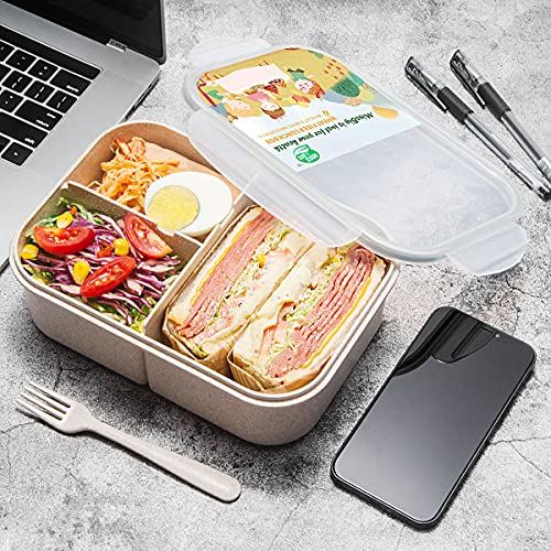 Bento Box,Bento Box Adult Lunch Box,Ideal Leak Proof Lunch Containers,Mom’s Choice Kids Lunch Box,No BPAs and No Chemical Dyes,Microwave and Dishwasher Safe Lunch Containers for Adults (White, L)